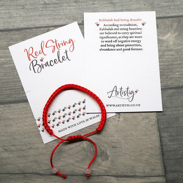 Red String Bracelet | Protection Jewellery | Kabbalah Bracelet | Simple Cord Wish Bracelet | Good Luck Jewellery