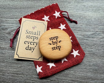Step by Step Pebble | Wooden Gift | Mindfulness Boost | Mental Health Gift | Positive Energy | Special Gift  | The Secret
