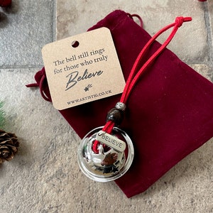 Christmas Believe Bell | Luxury Christmas Bell | 40mm Santa Bell | Jingle Bell | Christmas Eve Box Fillers