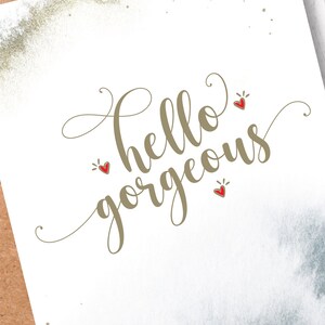 Hola hermosa tarjeta de felicitación / Tarjeta de San Valentín / Amor / Esposo / Esposa / Novio / Novia / Cumpleaños / Regalo de amor