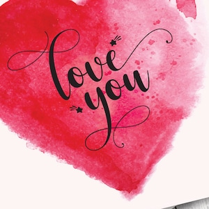 Love You Greeting Card | Valentine&#39;s Card | I Love You | For Him | For Her | Love | Love Gift | Hearts
