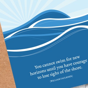 Waves Wenskaart | Positieve bevestiging | Motiverende kaart | Positieve mindset | Geestelijke gezondheid Gift | Inspirerende Quote | Zelfzorg