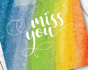 Miss You Greeting Card | Thinking of You Card | Sympathy Card | Miss You Card | Greeting Card | Love Card