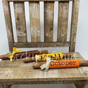 7&quot; mini Rolling pins for Fall - tiered tray decor - Fall, October, Thankful