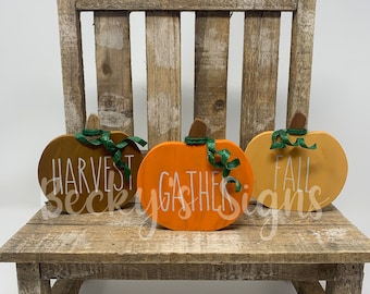 4" Stand alone pumpkins - Fall/Thanksgiving decor - tiered tray decor