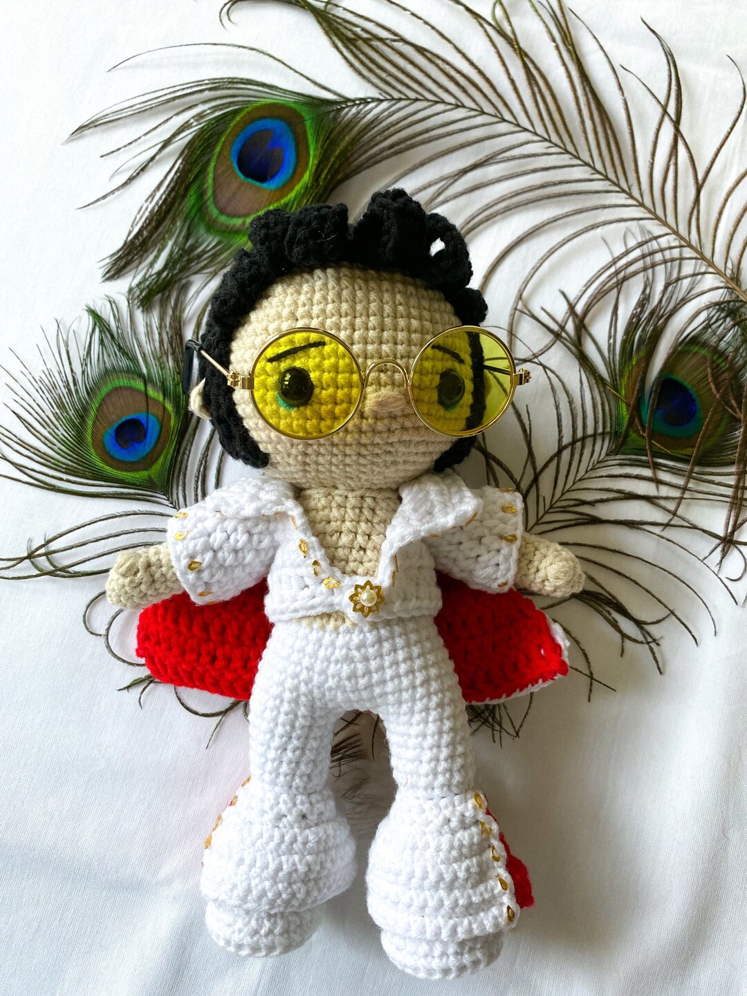 PDF ELVIS AMIGURUMI, Elvis in White Jumpsuit and Cape, Digital Download ...