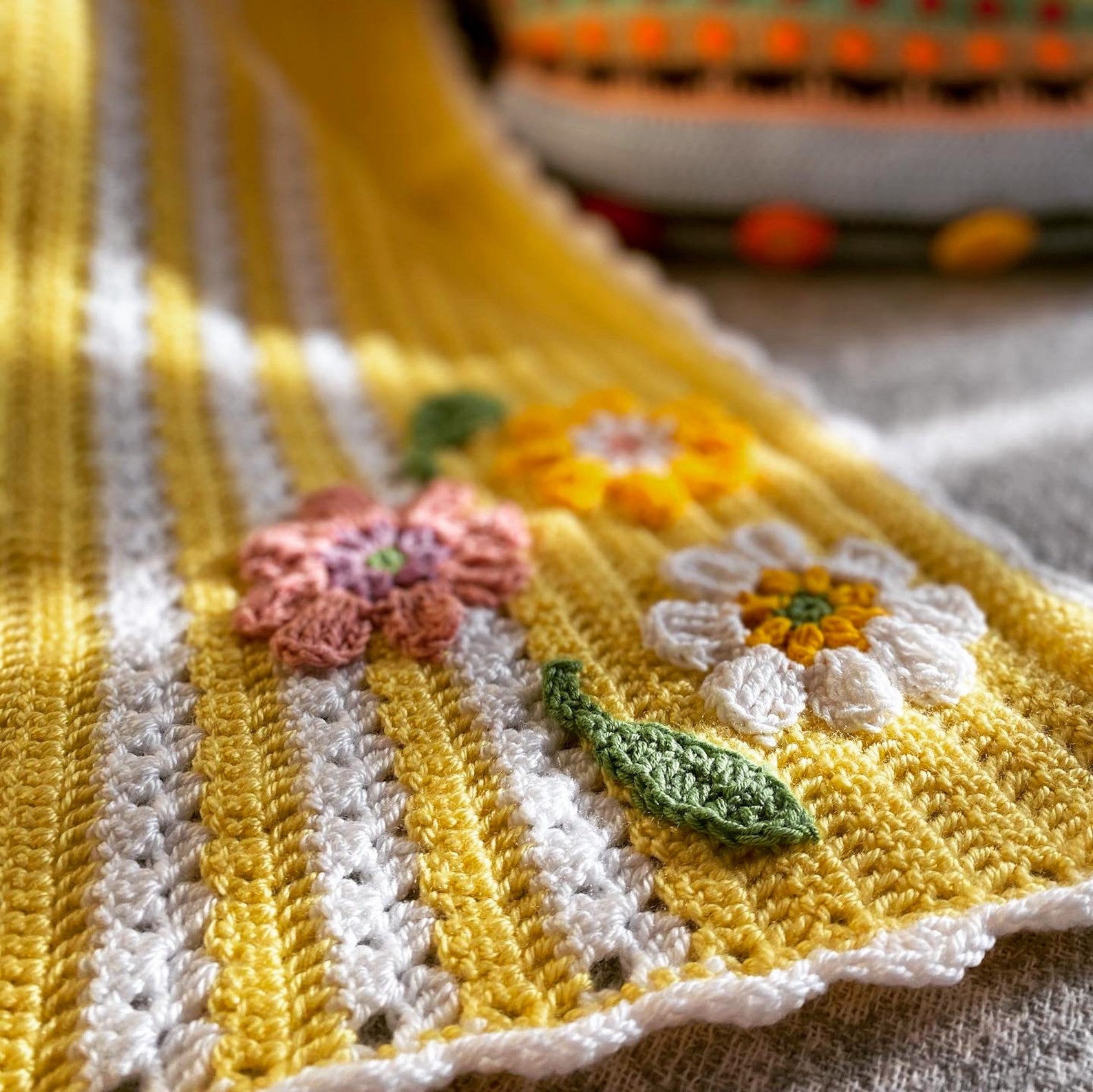 Stylish Crochet Baby Blanket Crochet Daisy Blanket Floral Etsy