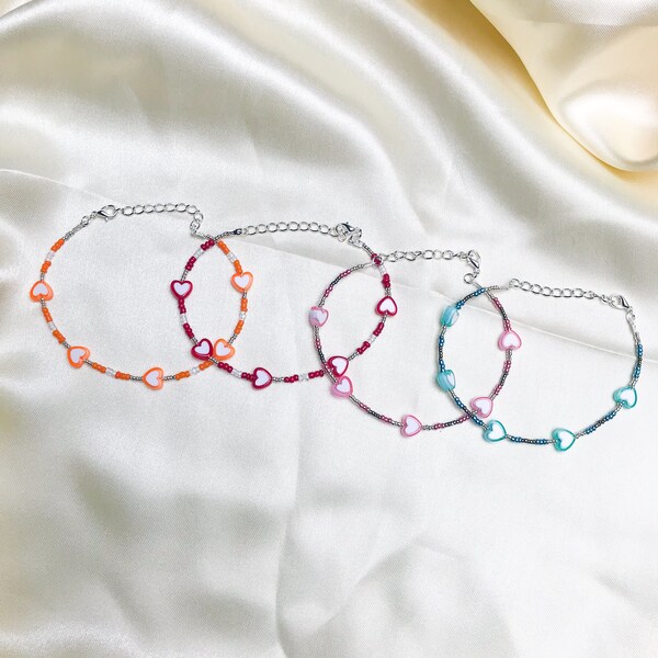 Whimsical Heart Beaded Bracelets: Perfect for Teens, Young Adults, and Taylor Swift Fans