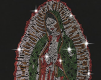 Virgin Mary / Virgin of Guadalupe Rhinestone bling Transfer / Tank Top / V- Neck T- Shirts