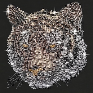 Tiger Rhinestones bling Transfer / Tank Top / V- Neck T- Shirts / SweatShirts / Fleece Hoodie / Unisex