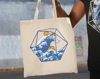 RPG, Dice bag, Dungeons and dragons Canvas Tote Bag, Dnd canvas tote bag, Dnd bag, DM bag, Geek tote, Druid bag, Dnd gift, RPG gift, D20 bag