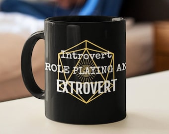DnD Mug, Dnd gifts, Roleplaying an extrovert , Dnd gift Mug, RPG Mug, Dungeon Master Mug, Ceramic Mug 11oz, Dnd merch, Dnd Role Play Mug