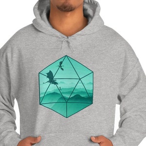 Dnd green dragon hoodie, Dnd long sleeve, Dnd Sweatshirt, Dnd dice hoodie, Dnd unisex hoodie, DM hoodie, D&D hoodie, Dnd gifts