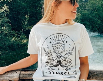 Druid Dnd shirt, Dnd tshirt, Moth dnd shirt, DM shirt, D20 dnd shirt, Dnd woman's shirt, DM gift, DnD merch, Dnd gifts, TTRPG shirt