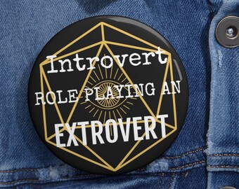 Extravert Rolplaying Dnd badge, DnD Pin, DM badge, DND gift, DM gift, dnd merch,  Dnd Custom Pin, dnd button, dnd gift pin, dnd gifts