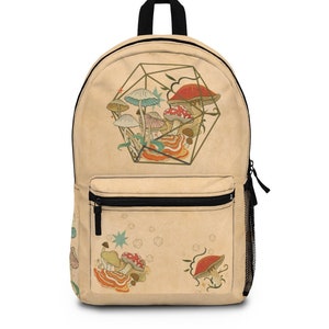 Dnd backpack, Dnd laptop bag Backpack, Mushrooms d20 backpack, dnd school backpack, dnd gifts, DM backpack, Dnd school bag, Dnd druid bag