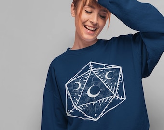 Sudadera Dnd, sudadera Dnd Dice, sudadera D20, sudadera Moon, sudadera de mazmorras y dragones, regalo DM, regalo maestro de mazmorra,