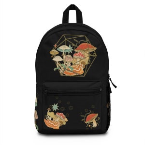 Dnd backpack, Dnd laptop bag Backpack, Mushrooms d20 backpack, dnd school backpack, dnd gifts, DM backpack, Dnd school bag, Dnd druid bag