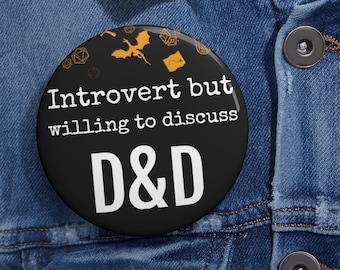 Introvert Dnd badge, DnD Pin, DM badge, DND gift, DM gift, dnd merch,  Custom Pin Button, dnd button, dnd gift button, dnd gifts