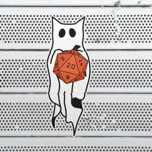 Adesivo Dnd Halloween, adesivos Dnd, adesivo de gato Dnd, decalque de laptop de dados Dnd, adesivo de notebook DND, adesivo D&D, presentes DM, adesivo DM,