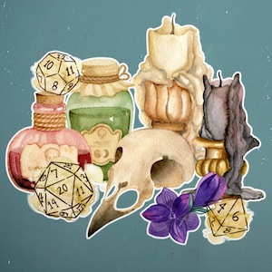 Dnd Apothecary Sticker, Dnd stickers, Dnd potion maker sticker, Dnd dice laptop decal, DND notebook sticker, D&D sticker, DM gifts