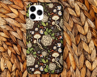 Dnd mushrooms iphone case, D20 phone case, Dnd gifts, Dnd Slim Phone Cases, Dnd Druid iPhone case, Dnd iphone 15 case, iphone 14 case,