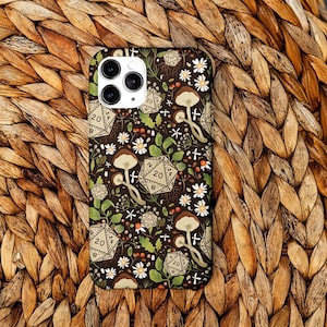 Dnd mushrooms iphone case, D20 phone case, Dnd gifts, Dnd Slim Phone Cases, Dnd Druid iPhone case, Dnd iphone 15 case, iphone 14 case,