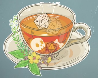 Süßer D&D Tee Aufkleber, D&D Aufkleber, D&D Aufkleber, D&D Aufkleber, D&D Aufkleber, Geschenk für ihn, D&D Aufkleber, Geschenk für ihn
