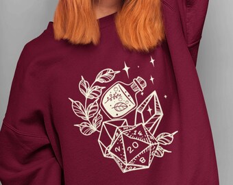 Sudadera Dnd, sudadera Dnd Dice, sudadera D20, regalo de sudadera Dnd, sudadera D&D, regalo DM, regalos TTRPG, sudadera druida Dnd