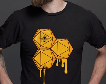 Koszulka Dnd Bees and Honey, koszulka Dnd D20, koszulka Dnd, koszulka DM, koszulka TTRPG, koszulka Bees, koszulka Dnd druid, gadżety DnD, koszulka Dnd Bees, prezenty Dnd