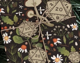 Dnd Gift Wrap Paper, Dnd druid gift wrapping paper, dnd gift packing, DM gifts, Dnd Decor, dnd Christmas giftst, Eco friendly gift wrapping