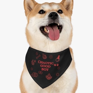 Dnd dog bandana, Dnd collar, Chaotic Good Boy Dog bandana, Pet Bandana Collar, Dnd gift, Dnd dog gift bandana, Dnd bandana, dnd familiar