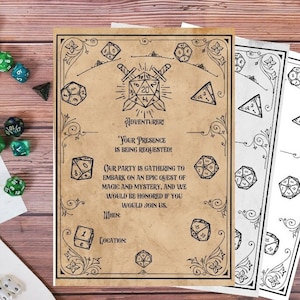 DnD Printable Invitation, Dnd Party Invitation, Dnd digital invitation, Dnd Invitation Template, D&D invitation, TTRPG party invitation