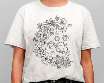 Druid Dnd shirt, Dnd tshirt, floral dnd shirt, DM shirt, D&D shirt, Dnd roll shirt, Dnd shirt for woman, DnD merch, Dnd gifts, RPG shirt