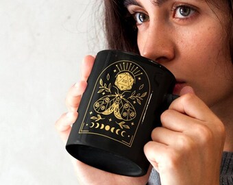 DnD Mug, Druid Mug, Dnd mug gift, Dnd Moth D20 mug, D&D Mug, TTRPG Mug, Moth D20 Mug, Ceramic Mug 11oz, Dnd gifts, DM gifts, Dnd potion mug