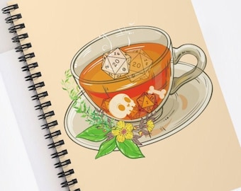 DnD Journal, Dice Tea D20 notebook, Dungeons  journal, D&D character journal, DND Notebook,  DM Notebook, DM journal, Dnd campaign notes