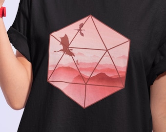 Camisa de dragón rojo Dnd, camiseta Dnd, camisa de dragón DM, mazmorras y dragones, camisa D&d, regalos Dnd, merchandising DnD, camisa dnd d20, camiseta dnd dice
