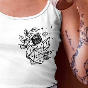 Dnd Tank top, Woman&#39;s D20 Tank top, D&D Potion Tank Top, Women&#39;s Racerback Slim Fit Tank top, Dnd Potion tank top, Dnd spells Tank Top,