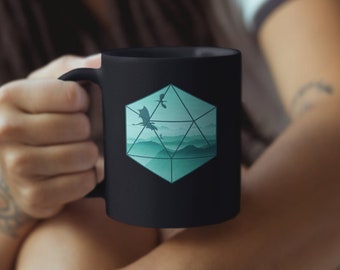 DnD Mug, Dnd gift, D20 mug, TTRPG Mug, D&D Mug, RPG Mug, Dnd gift Mug, Ceramic Mug 11oz, Dnd merch, Wizard Mug, DM mug, dnd dragon mug