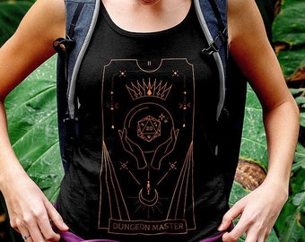Regata Dnd Tarot, regata D20, regata Dnd Moon, regata feminina Racerback, regata Dnd para ela, regata TTRPG, presentes DM, presentes dnd