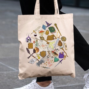 Dnd tote bag, Dnd adventure bag, Dnd bottomless bag, TTRPG Tote Bag, Dnd canvas tote bag, Dnd bag, DM bag, Dnd gifst, D20 bag, d&d tote bag,