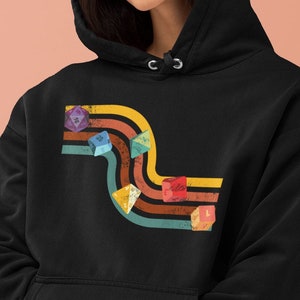 Dnd レトロ パーカー、Dnd カラフル パーカー、D&d ロングスリーブ、Dnd レトロ スウェットシャツ、TTRPG パーカー、D20 パーカー、DM スウェットシャツ、DM パーカー、dnd ギフト