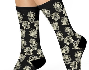 Dnd potion socks, Dnd dice socks, D20 socks, Unisex dice socks, DTG Crew Socks, Dnd gifts, DM gifts, TTRPG socks, Druid socks, Wizard socks