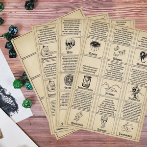 Cartões de status imprimíveis DnD, cartões de status digitais Dnd, cartões de status Dnd 5e, modelo de status Dnd, status D&D, cartões de estatísticas TTRPG, cartões de RPG