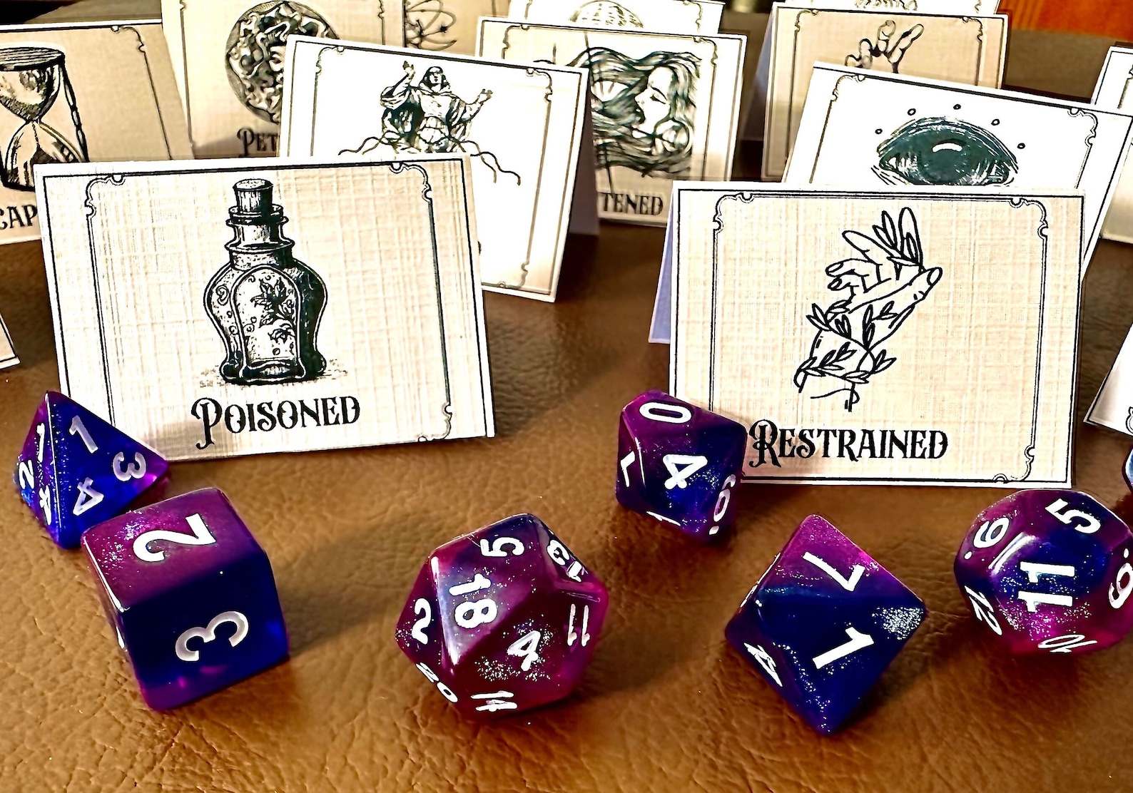 Grappled Tarjetas de estado imprimibles DnD, tarjetas de estado digitales Dnd ...