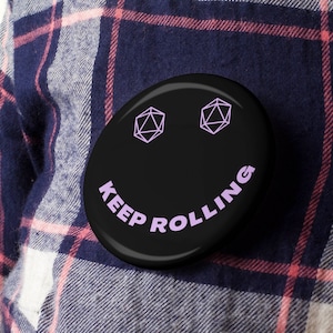 Keep Rolling D&D Button, D&D Pin, D&D Button, D&D Pin, D&D Pin, D&D Pin, D&D Geschenke, D&D Retro Pin, D&D Pin, D&D Merch, D&D Geschenk, DM Geschenk