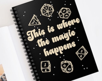 Dnd notebook, D&D Journal, D20 flowers and dice, DnD character journal, DND Adventure Notebook,  DM Notebook, Dnd campaign ideas notebook