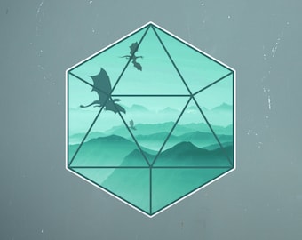 Adesivi Dnd, adesivo D20, decalcomania per laptop dadi, adesivo per notebook geek, adesivo Dungeons and Dragons, adesivo Avventura, regalo DM, adesivo DM