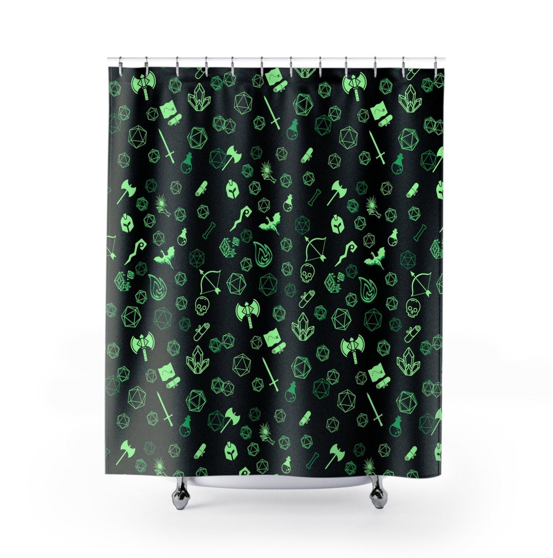 Dnd Shower Curtain Dnd Bathroom Decor Dnd Merch Dnd Etsy