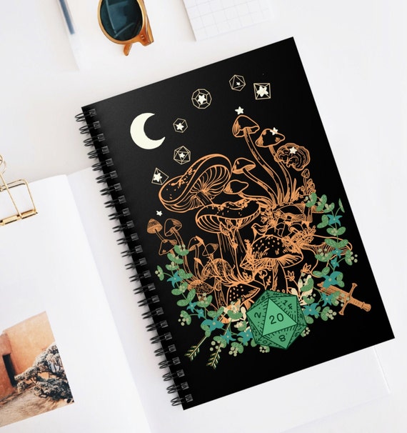 DnD Journal, D&D journal, DnD character journal, Dnd Mushrooms Notebook, DM Notebook, DM journal, Dnd Ruled Line notebook, DM gifts